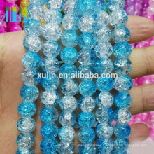 granos de crack perlas de vidrio al por mayor 10 mm perlas de joyería redondo azul